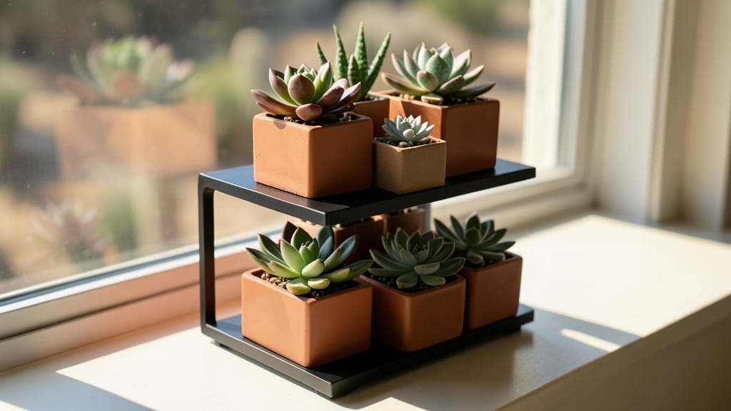 Tiered Plant Stand with Succulents