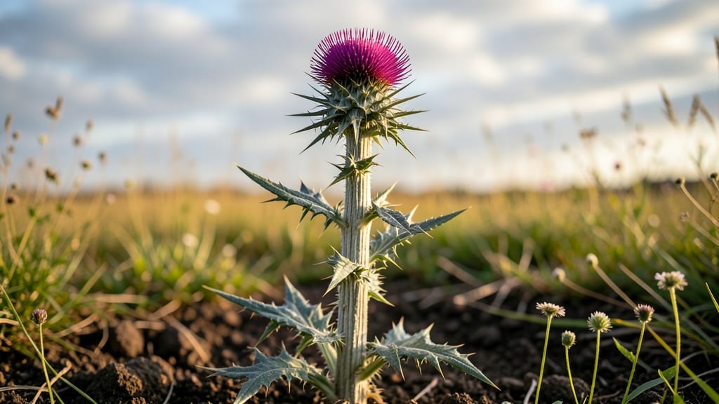 Huge Thistle Plant: Towering Privacy Screen With Minimal Pruning Needs