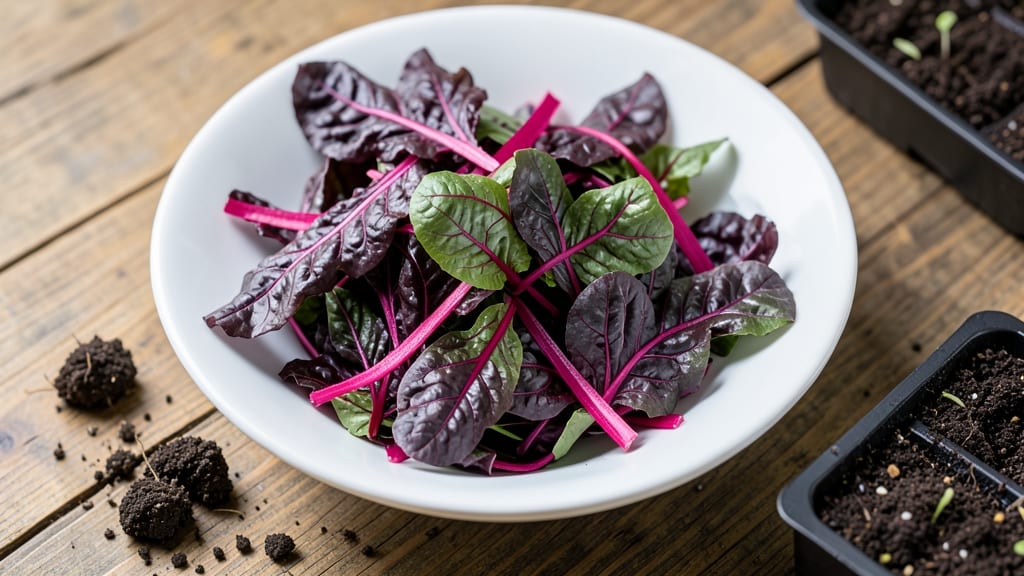 Red Ruby Swiss Chard Salad Greens