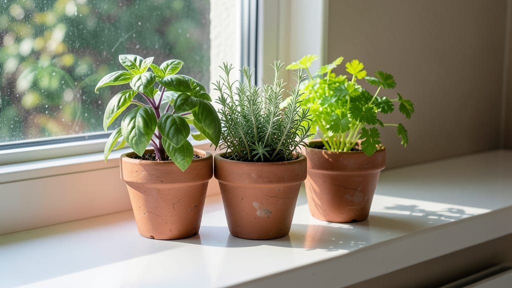 Window-Sill Herb Garden Cluster