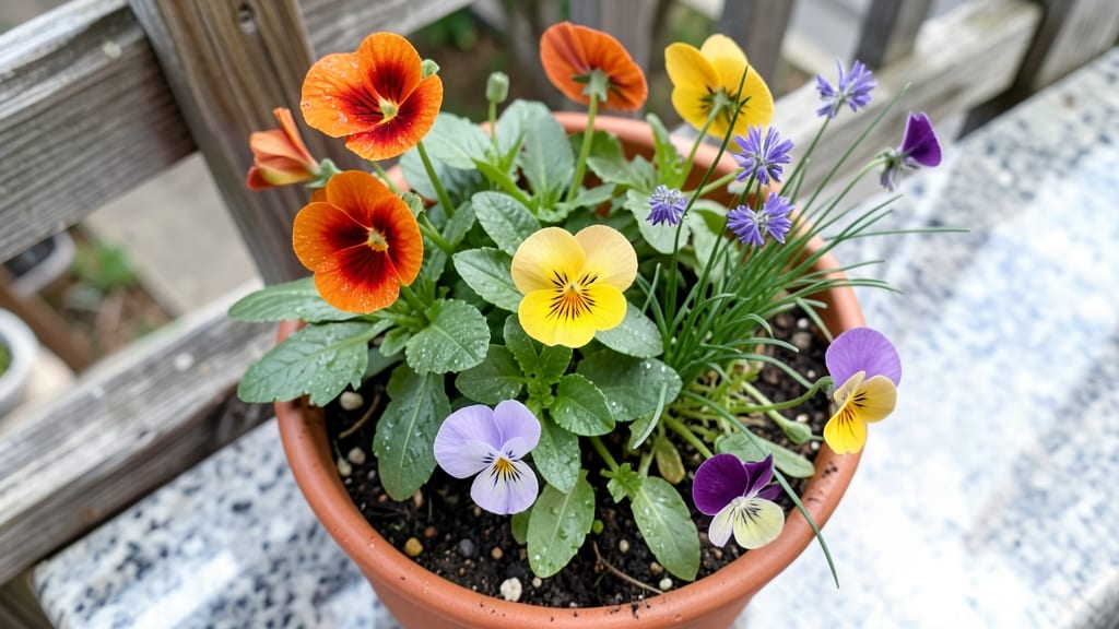 Edible Flower Pot Combination