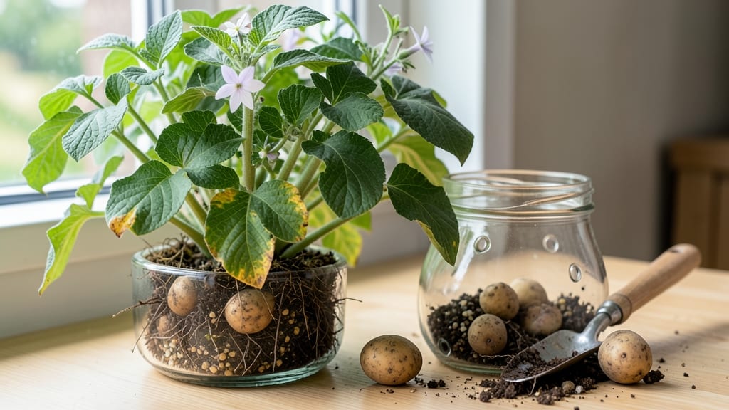Potato Plants in Jar: Indoor Harvest Ready in 8 Weeks